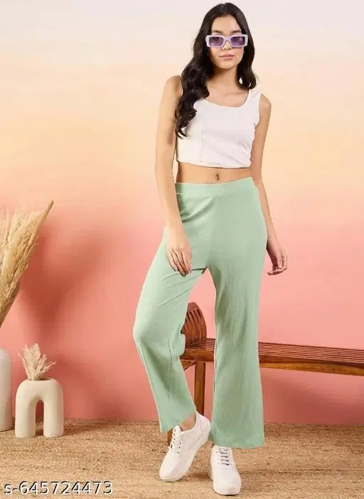 Formal Pants for Women (Pista Green, XXXL)