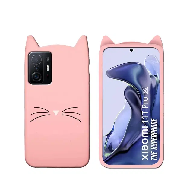 Silicone Mobile Back Cover for MI 11T 5G (Pink)