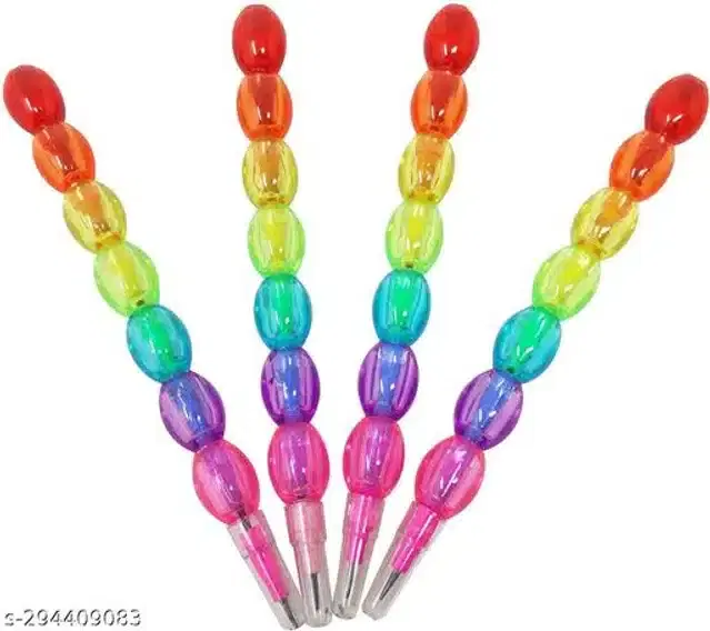 Plastic Moti Pencil, Multicolor, Pack of 4
