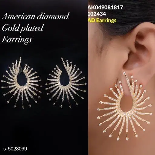 Earrings for Women (Blue, Free Size)