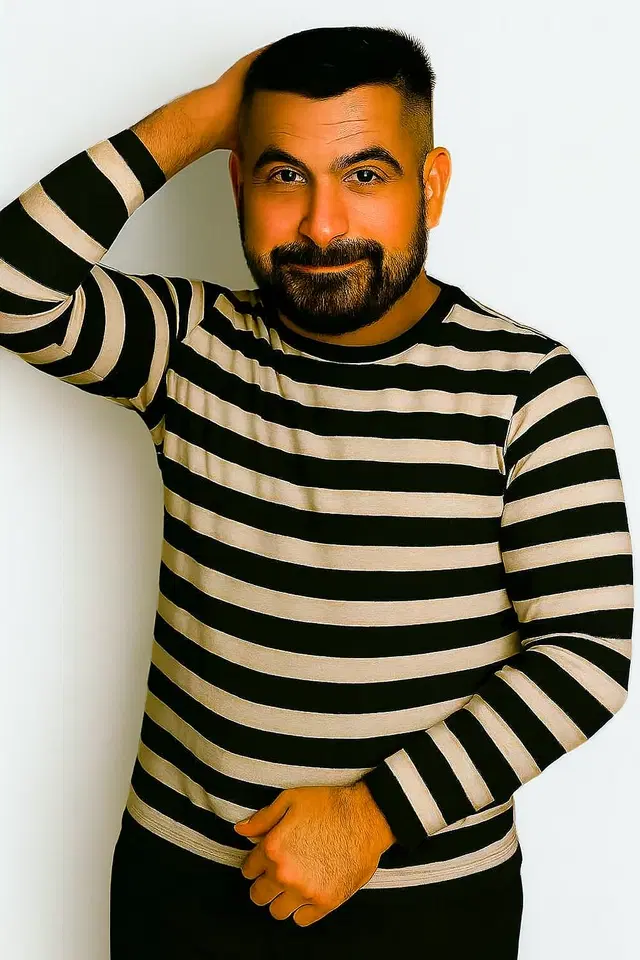 Cotton Stripes T-shirt for Men, Black (S)