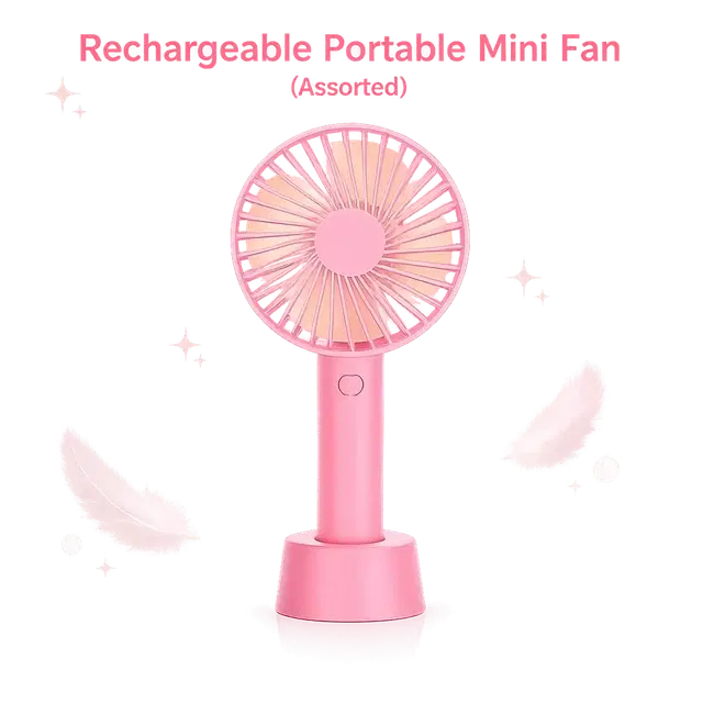 Immutable Preimum Quality Rechargeable Portable Mini Fan with 3 Speeds USB Rechargeable Fan Rechargeable Fan -Multicolor