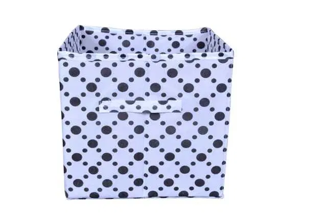 Designer Non-Woven Fabric Foldable Cloth Storage Boxes Organizer For Wardrobe With Handle, Multicolor, 33x33x33 cm, Pack Of 1, S-25