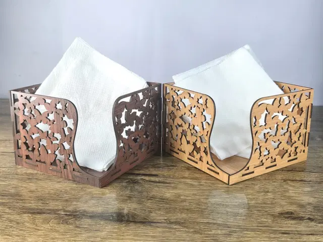 Wooden Tissue Paper Holder, Multicolor, Pack of 2