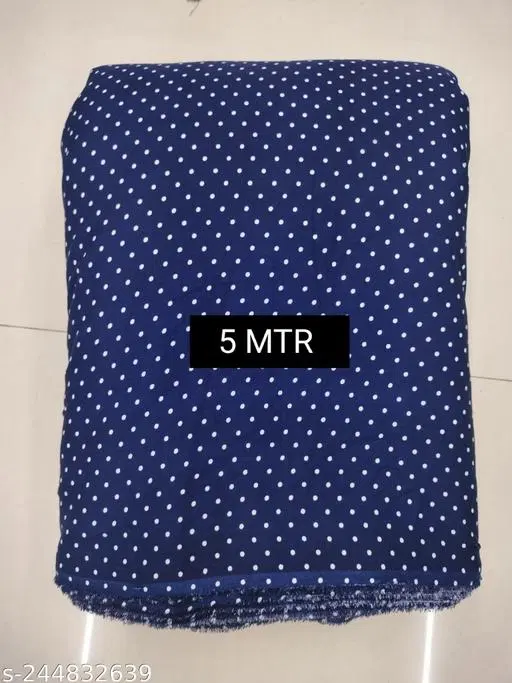 Plain Crepe Kurti Fabric for Women (Blue, Un Stitched)