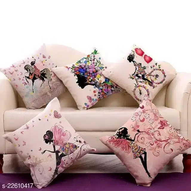 Cushion Cover for Home, Multicolor, 16x16 inches, Pack of 5