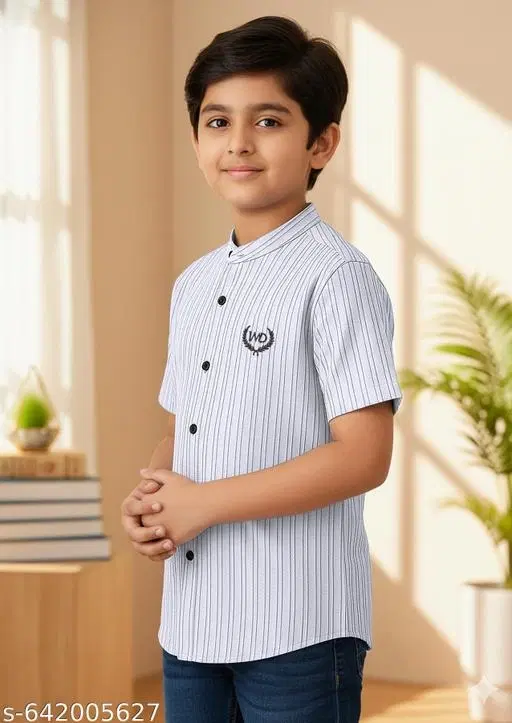 Embroidered Polycotton Polo for Boys (White, 8-9 Years)