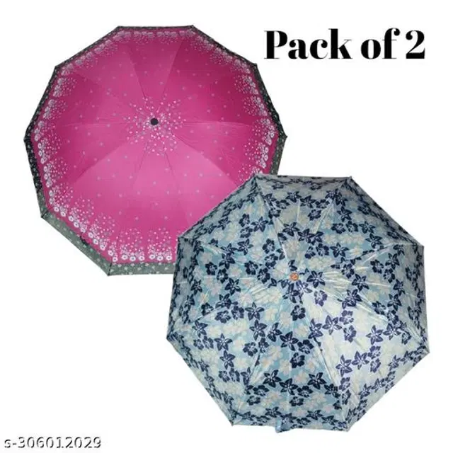 Polyester Foldable Umbrella, Assorted, Pack of 2