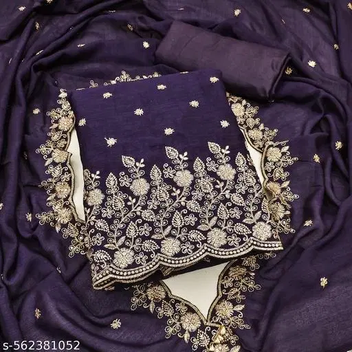 Punjabi/All Over Suits for Women (Purple, 6.85 meter (3XL)