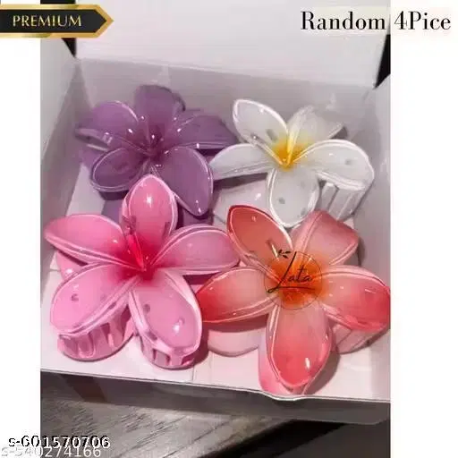 Party Hair Clips for Women (Coral Pink, Pack of 4)