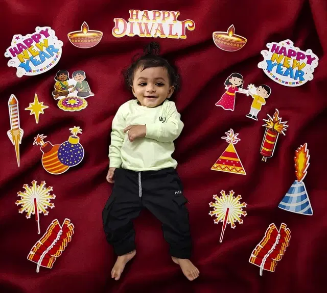 TodFod Baby Photoshoot Cards Diwali Theme Baby Props