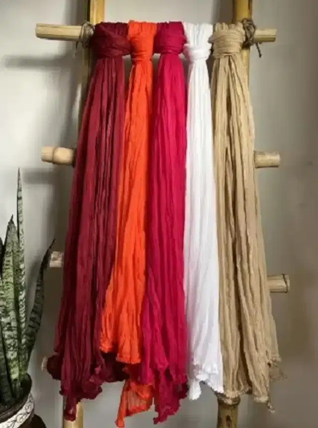 Cotton Blend Solid Dupatta for Women, Pack of 5 (Multicolor, 2 m)