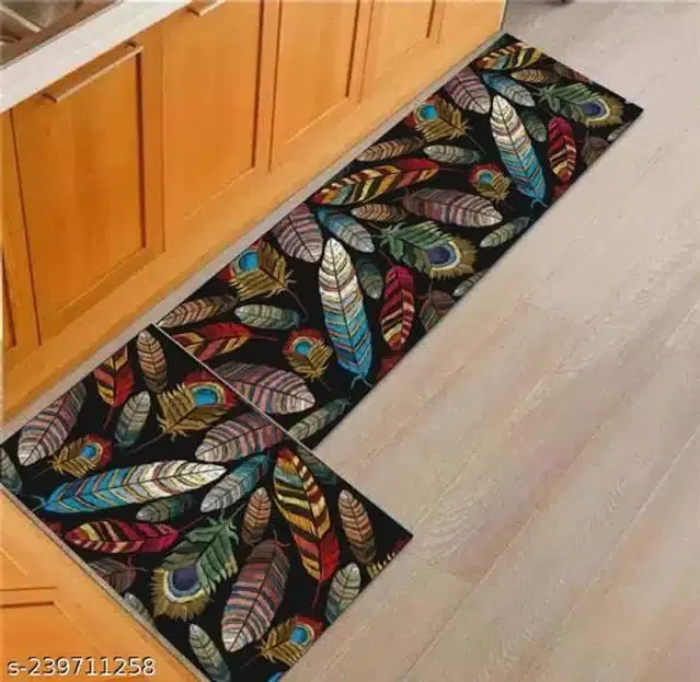 Anti Slip Kitchen Mat, Multicolor, 16x20 inches, Pack of 2