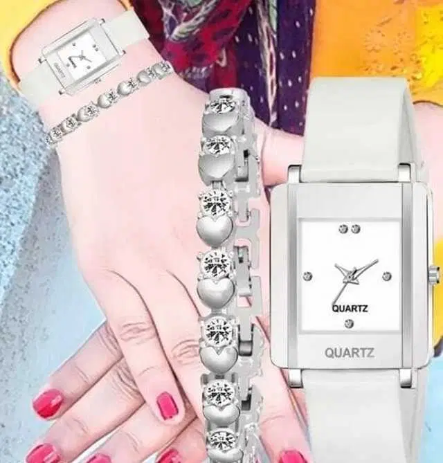 Analog Watch For Womens (White) (WS-95)