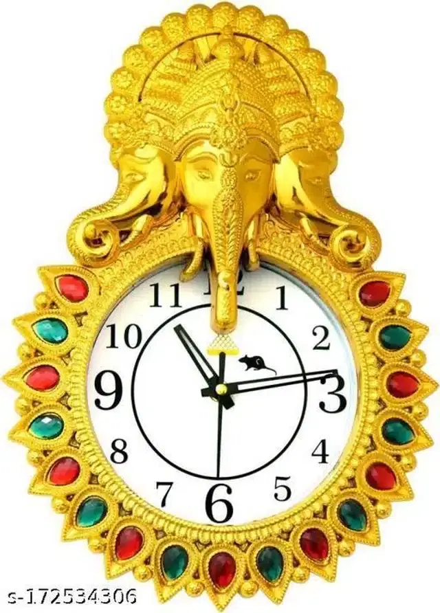 Designer Analog Wall Clock, Gold