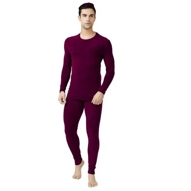 Solid Men Thermal Top & Bottom Set (Brown, 80) (FE-31)
