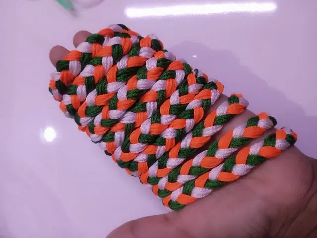 Tiranga Flag Color Wrist Bands for Boys & Girls, Multicolor, Pack of 10