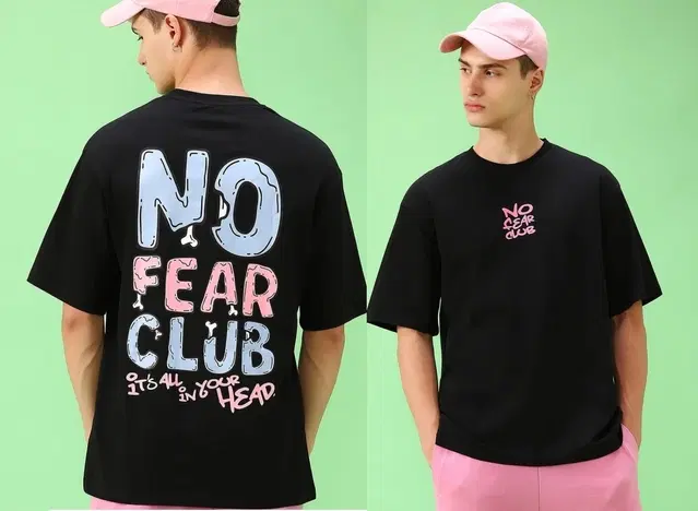 Round Neck Printed T-Shirt for Men (Black, M)