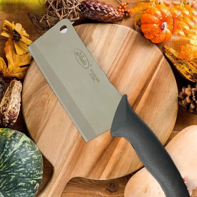 Stainless Steel Vegetable & Meat Cleaver Chopping Knife for Kitchen, Multicolor, 11 inches