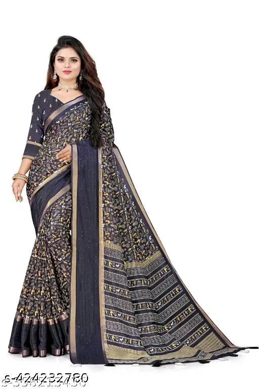 Silk Printed Saree for Women, Multicolor (6.3 M)