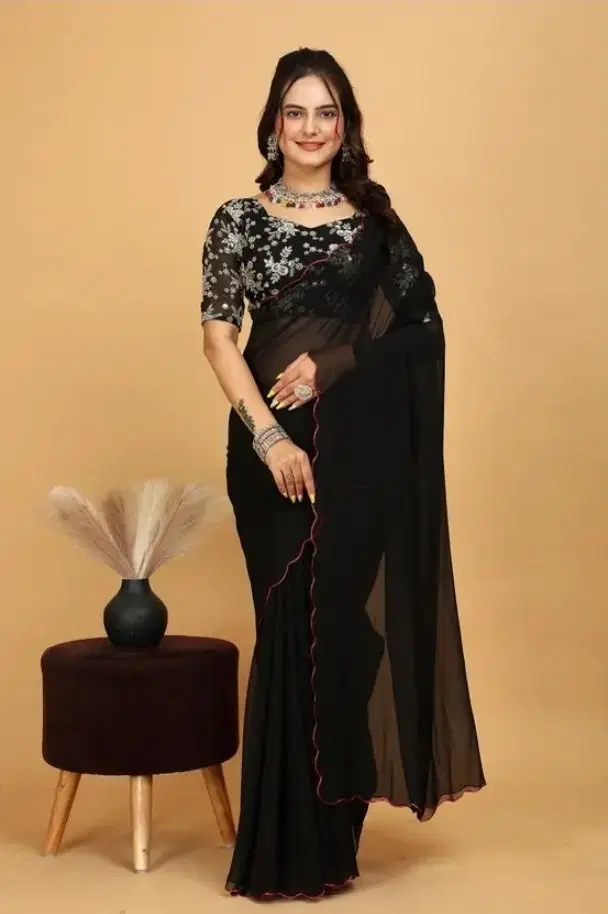 Silk Woven Design Saree for Women, Black (6.3 m)
