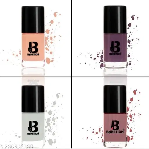 Banetion Matte Nail Polish, Multicolor, Pack of 4