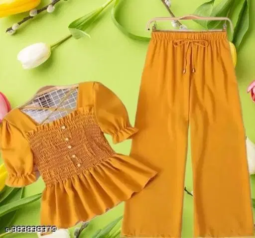 Stylish Jumpsuit for Girls (Yellow, 13-14 Years)