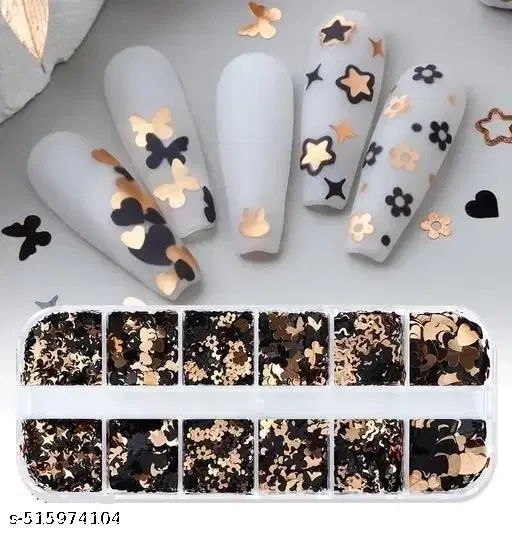 3D Shell Flower, Nail Art Palette Decorations, 12 Grids Arora Bow Butterflyy, Nail decorations Art Accessories Jewelry DIY For Manicure Design Accessories