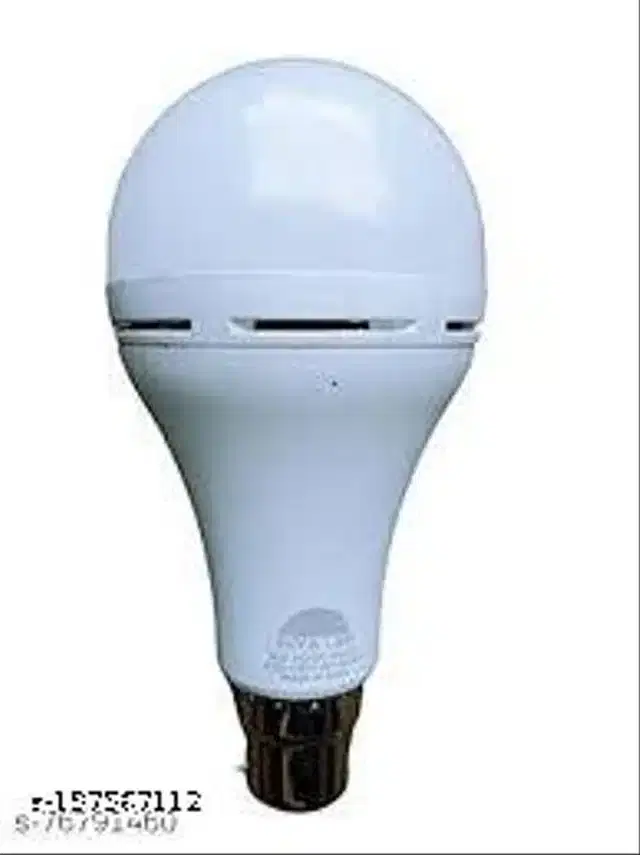 Plastic Rechargeable LED Bulb, White, 9 W