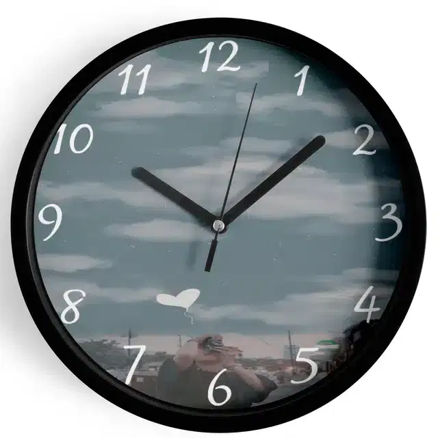 HD Printed Plastic Wall Clock, Multicolor, 10x10 Inches