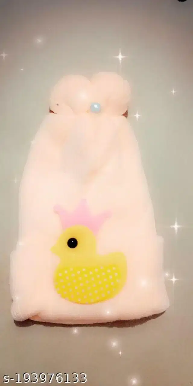 Woolen Cap for Kids (Peach, 0-3 Months)