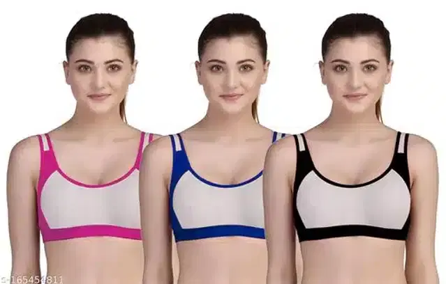 Hosiery Non Padded Bra for Women, Pack of 3 (Multicolor, 36B)