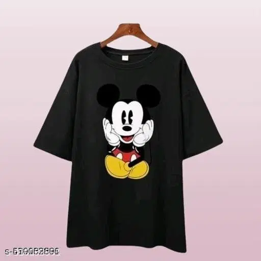 Cotton Blend T-shirt for Women, Black (S)