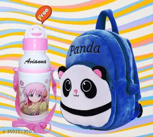 Nylon Backpack with Sipper for Kids, Multicolor, Set of 2