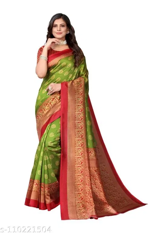 Art Silk Printed Saree for Women, Multicolor (6.3 m)