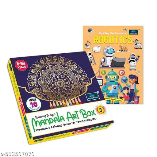 Harmony Mandala Boxx Part 3 + STEM Activity Book: Robotics – Kids explore robotics concepts while enjoying creative coloring and activity-based fun that boosts their critical thinking skills.