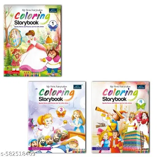 My First Fairytales Coloring Storybooks - Set of 3 - (Parts 1, 3 & 4)