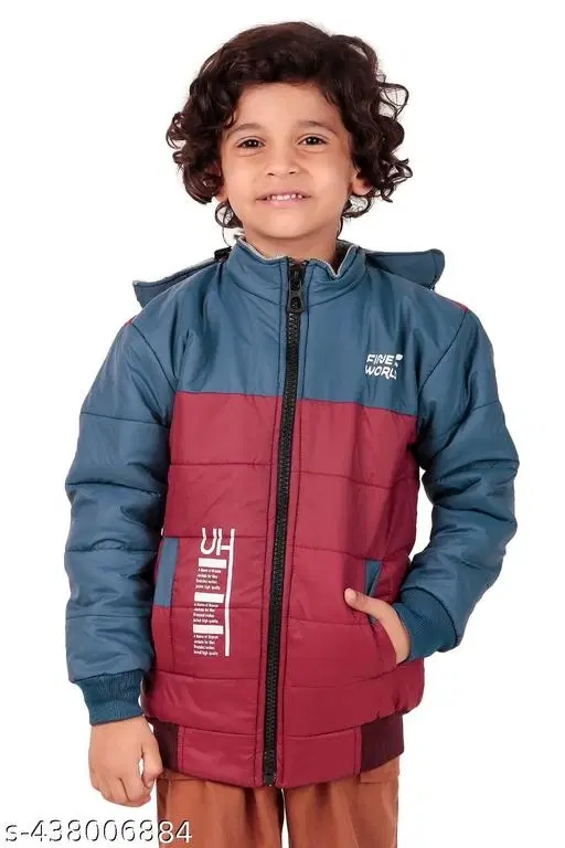 Nylon Jacket for Boys (Maroon & Teal, 4-5 Years)