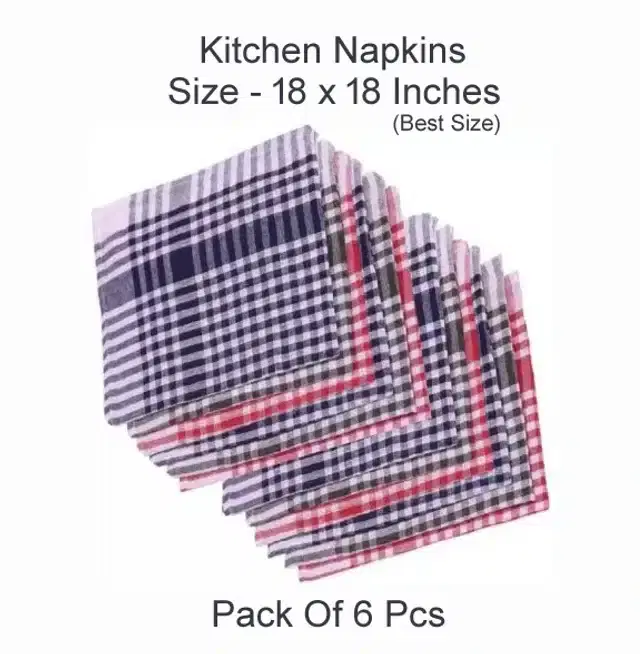 Kitchen Napkins, Multicolor, 18x18 inches, Pack of 6
