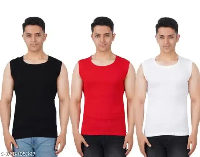 Gym Vests for Men, Pack of 3 (Multicolor, XS)