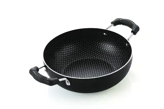 Aluminium Non Stick Kadhai with Handle, Black, 1.8 L
