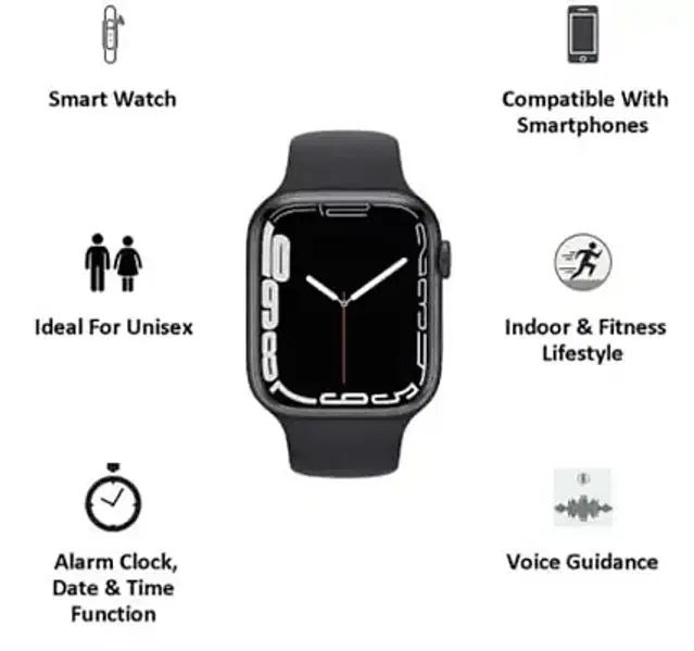 I8 Pro Maxx Smart Watch for Men & Women, Black
