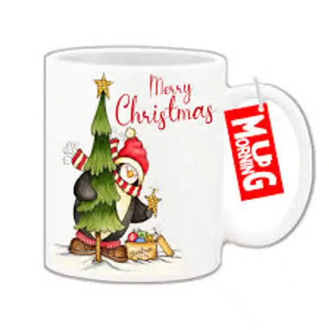 Ceremic Printed Coffee Mug, White, 350 ml