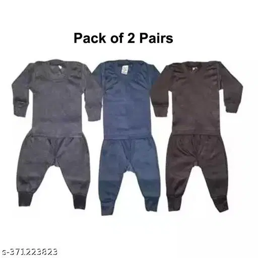 Woolen Thermal Set for Kids, Set of 2 (Multicolor, 6-12 Months)