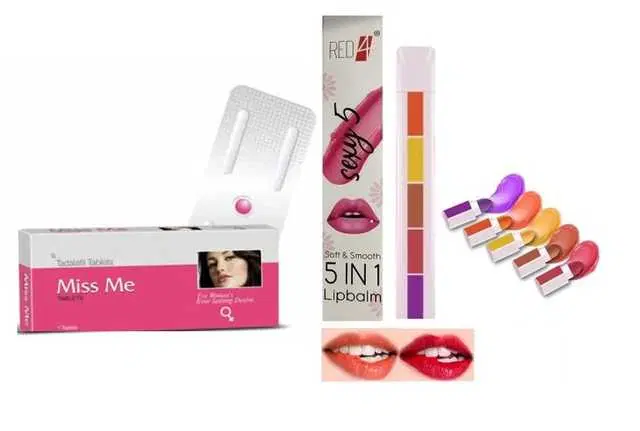 AP Pink Magic Strawberry Lip Balm With Miss Me Tablet For Female, Pack of 2, AP-115