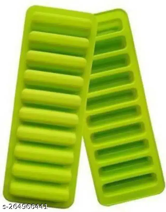 Silicon Ice Cube Tray, Green, Pack Of 2