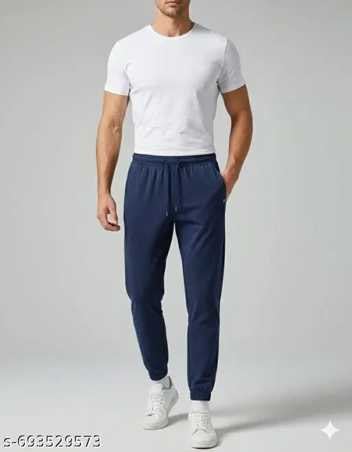 Cotton Pants for Men, Navy Blue (28)
