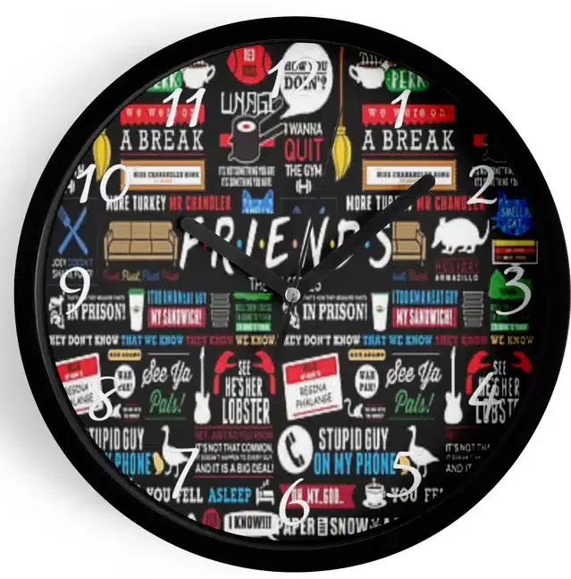 Analog Wall Clock for Home, Multicolor, 7 Inches