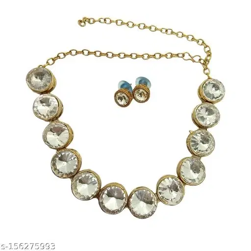 Beautiful Kundan Necklace for Women & Girls, White