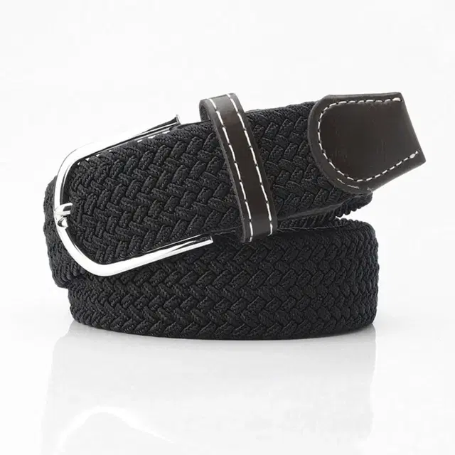 Braided Belt with Tang Closure for Men, Black